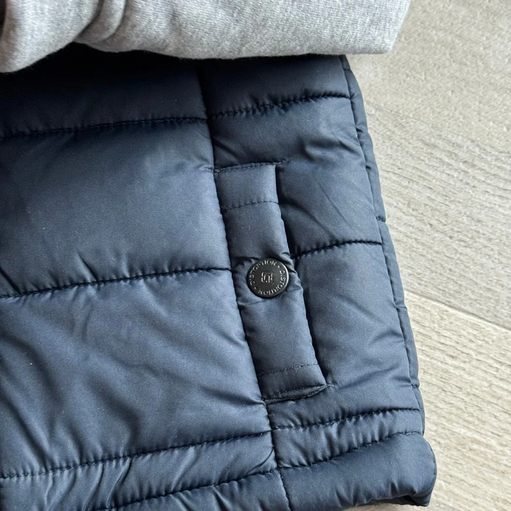Distortion Boys Puffer Vest Full Zip Gray Sweatshirt‎ Sleeve Jacket Size 2T